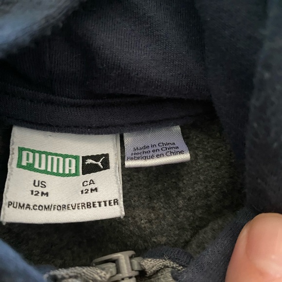 Puma Blue and Gray Zip-Up Hoodie - Picture 3 of 6